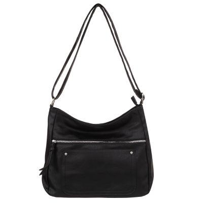 -30% FIRENZE BAGS czarna klasyczna skórzana torebka listonoszka kieszonki