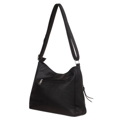 -30% FIRENZE BAGS czarna klasyczna skórzana torebka listonoszka kieszonki