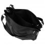 FASHION BAGS - CZARNA klasyczna skórzana torebka torba worek modna skóra A4