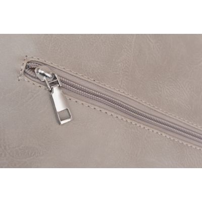 FASHION BAGS - SZARA klasyczna skórzana torebka torba worek modna skóra A4
