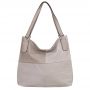 FASHION BAGS - SZARA klasyczna skórzana torebka torba worek modna skóra A4