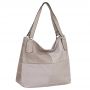 FASHION BAGS - SZARA klasyczna skórzana torebka torba worek modna skóra A4