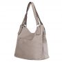 FASHION BAGS - SZARA klasyczna skórzana torebka torba worek modna skóra A4