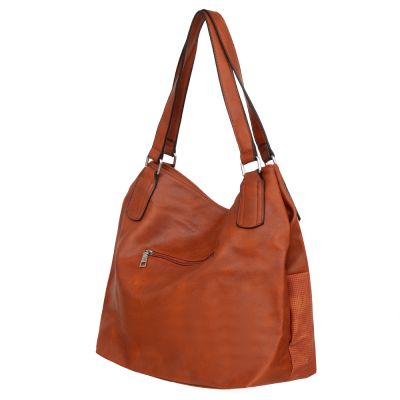 FASHION BAGS - CAMEL RUDA klasyczna skórzana torebka torba worek modna skóra A4
