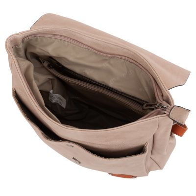 Flora&Co beżowy / camel skórzany plecak modna torba A4