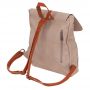 Flora&Co beżowy / camel skórzany plecak modna torba A4