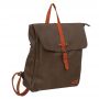 Flora&Co oliwkowy / camel skórzany plecak modna torba A4