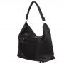 FASHION BAGS - CZARNA klasyczna skórzana torebka torba worek modna skóra A4 pikowana