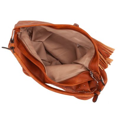 FASHION BAGS - CAMEL RUDA klasyczna skórzana torebka torba worek modna skóra A4 pikowana