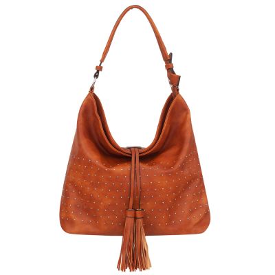 FASHION BAGS - CAMEL RUDA klasyczna skórzana torebka torba worek modna skóra A4 pikowana