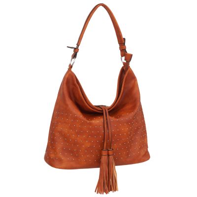 FASHION BAGS - CAMEL RUDA klasyczna skórzana torebka torba worek modna skóra A4 pikowana