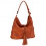 FASHION BAGS - CAMEL RUDA klasyczna skórzana torebka torba worek modna skóra A4 pikowana