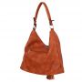 FASHION BAGS - CAMEL RUDA klasyczna skórzana torebka torba worek modna skóra A4 pikowana