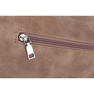 FASHION BAGS - BEŻOWA klasyczna skórzana torebka torba worek modna skóra A4 pikowana