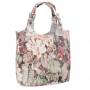 L'ARTIGIANO Włoska kwiaty pastelowa A4 klasyczna skórzana torebka shopper bag