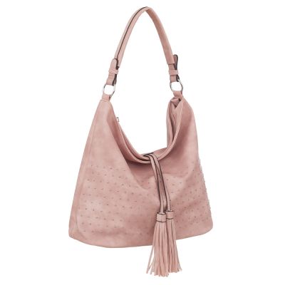 FASHION BAGS - RÓŻOWA klasyczna skórzana torebka torba worek modna skóra A4 pikowana