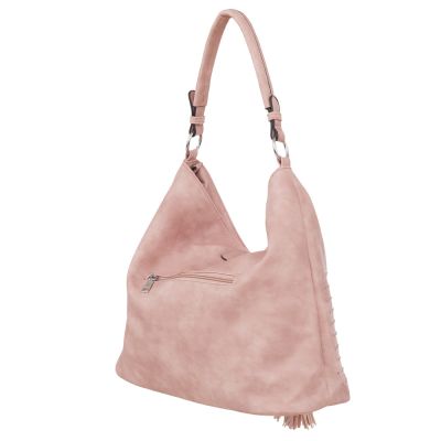 FASHION BAGS - RÓŻOWA klasyczna skórzana torebka torba worek modna skóra A4 pikowana