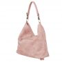 FASHION BAGS - RÓŻOWA klasyczna skórzana torebka torba worek modna skóra A4 pikowana