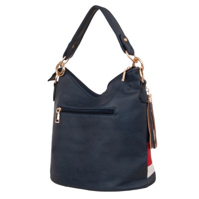 -40% Fashion vintage marynarska granatowa torebka WOREK frędzle