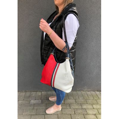 Fashion vintage marynarska granatowa torebka WOREK