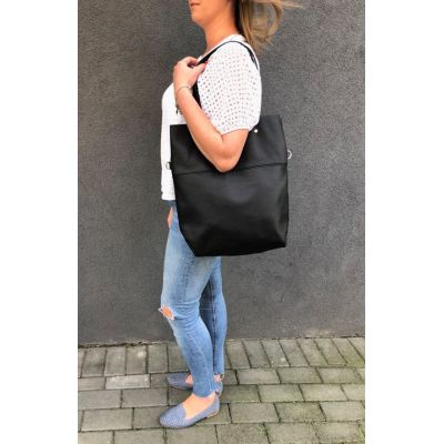 włoska żółta musztardowa SKÓRZANA A4 torebka worek SKÓRA NATURALNA XL