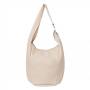 -33% MAGIC BAGS - kremowa asymetryczna torebka torba worek skóra A4