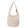 -33% MAGIC BAGS - kremowa asymetryczna torebka torba worek skóra A4