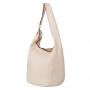 -33% MAGIC BAGS - kremowa asymetryczna torebka torba worek skóra A4