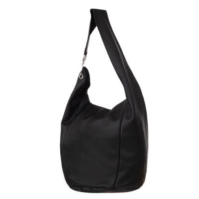 -30% MAGIC BAGS - czarna asymetryczna torebka torba worek skóra A4