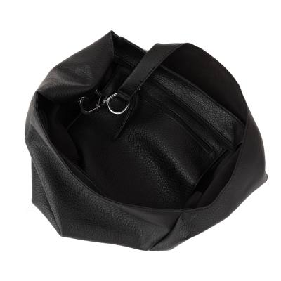 -30% MAGIC BAGS - czarna asymetryczna torebka torba worek skóra A4