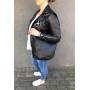 -30% MAGIC BAGS - czarna asymetryczna torebka torba worek skóra A4