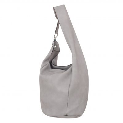 -33% MAGIC BAGS - szara asymetryczna torebka torba worek skóra A4
