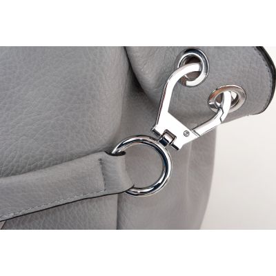 -33% MAGIC BAGS - szara asymetryczna torebka torba worek skóra A4