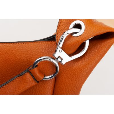 -33% MAGIC BAGS - camel ruda asymetryczna torebka torba worek skóra A4