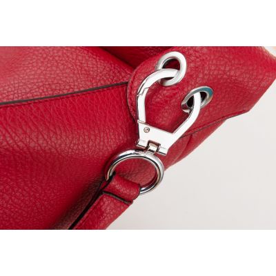 -33% MAGIC BAGS - czerwona asymetryczna torebka torba worek skóra A4