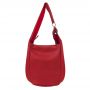 -33% MAGIC BAGS - czerwona asymetryczna torebka torba worek skóra A4