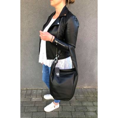 -33% MAGIC BAGS - beżowa asymetryczna torebka torba worek skóra A4