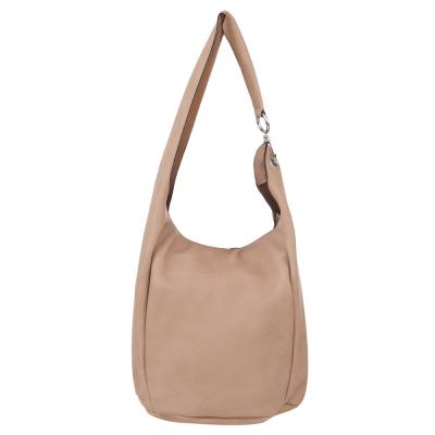 -33% MAGIC BAGS - beżowa asymetryczna torebka torba worek skóra A4