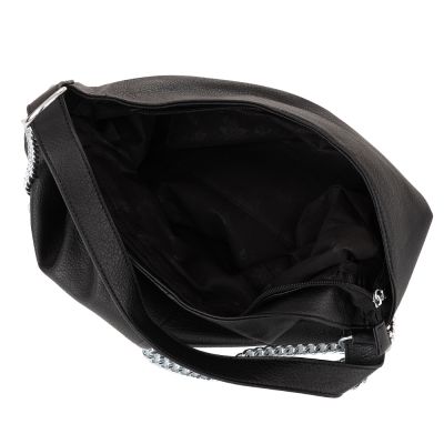 -33% CO & COO FASHION czarna torebka torba worek skóra A4 łańcuszek