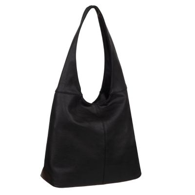 CZARNA KLASYCZNA TOREBKA WOREK SHOPPER MIĘKKA SKÓRA