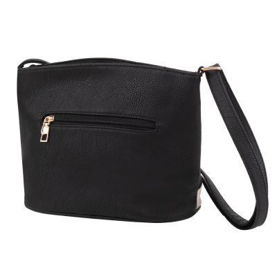 kolorowa czarna torebka skórzana listonoszka BAG