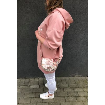 KWIATY włoska zgrabna skórzana listonoszka torebka