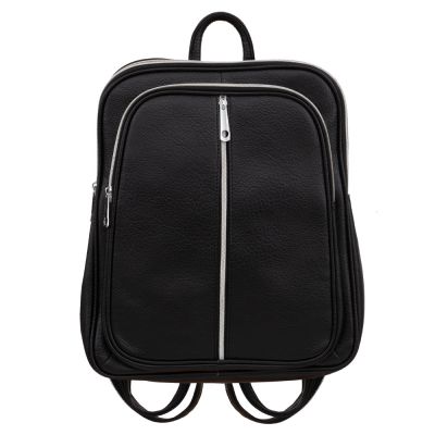 MAGIC BAGS czarny skórzany plecak modna torba A4