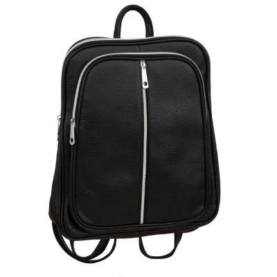 MAGIC BAGS czarny skórzany plecak modna torba A4
