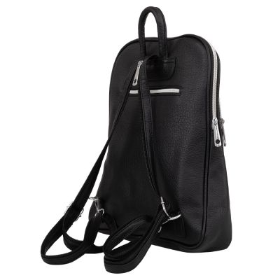 MAGIC BAGS czarny skórzany plecak modna torba A4