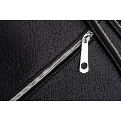 MAGIC BAGS czarny skórzany plecak modna torba A4