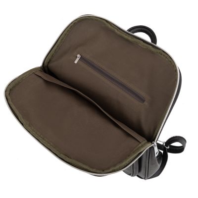 MAGIC BAGS czarny skórzany plecak modna torba A4