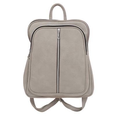 MAGIC BAGS szary skórzany plecak modna torba A4