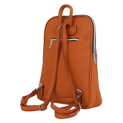 MAGIC BAGS camel rudy skórzany plecak modna torba A4