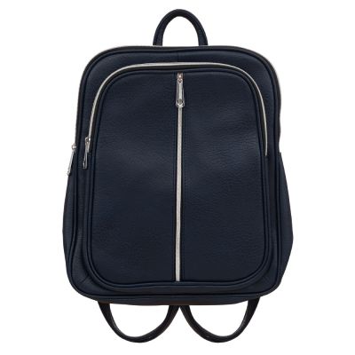 MAGIC BAGS granatowy skórzany plecak modna torba A4